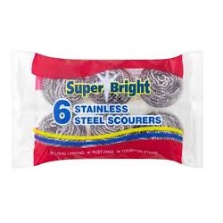 Superbright Stainless Steel Scourers 6pk x 10