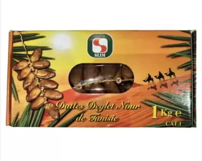 Dadler Deglet Nour (Tunis) Branched (Slim) 1kg x 12 - Lavpris