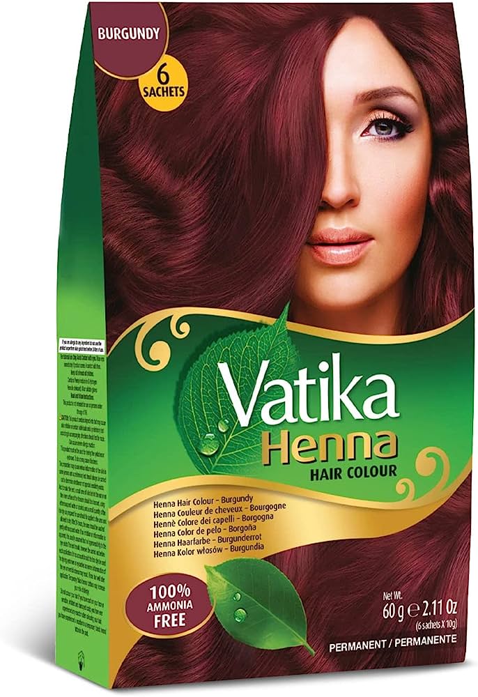Vatika Henna Hair Colour Burgundy 60g x 6 - Ny Ankomst 02.05.25