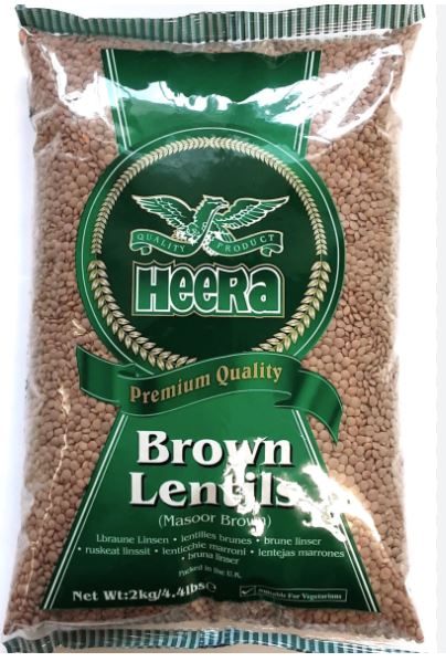 Heera Lentils Brown(Masoor) 2Kg x 6