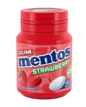 Mentos Strawberry TyggeGummi 40pcs x 6 - Lavpris!