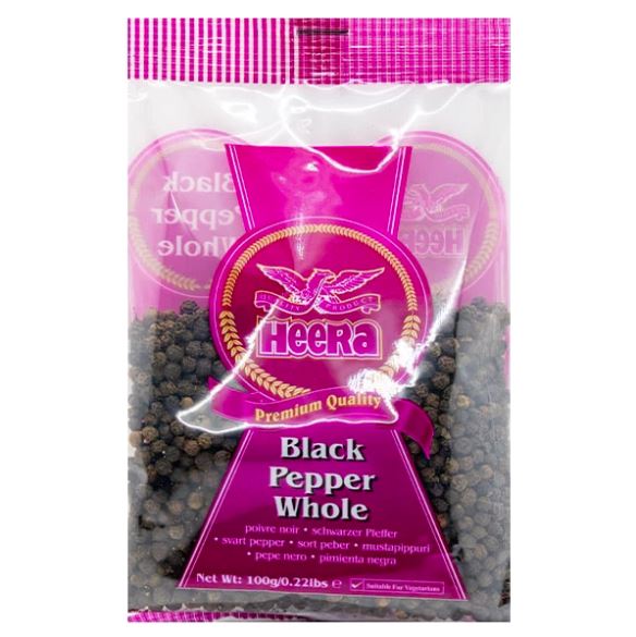 Heera Black Pepper Whole 100g x 20 - Opp 12.06