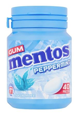 Mentos Peppermint TyggeGummi 40pcs x 6 - Ny Ankomst 16.08.24