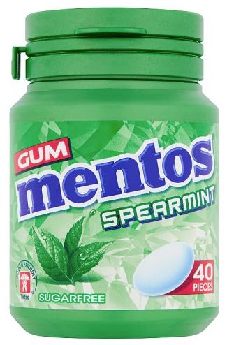 Mentos Spearmint TyggeGummi 40pcs x 6 - Ny Ankomst 16.08.24