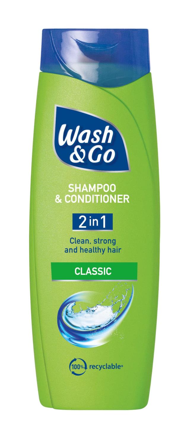 Wash & Go Shampoo 2 IN 1 Classic 200ml x 9 - Ny Ankomst 25.08