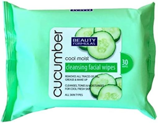 Beauty Formulas Facial Wipes Cucumber Extract x 12