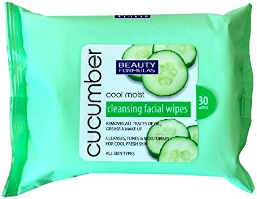 Beauty Formulas Facial Wipes Cucumber Extract x 12