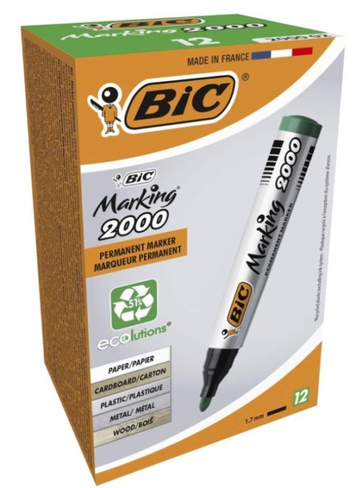 Bic Markers Green x 12stk - Tilbud - Ny Ankomst 26.09