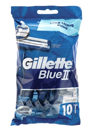 Gillette Blue II Disp. Razor 10stk x 12- Nyhet 26.09
