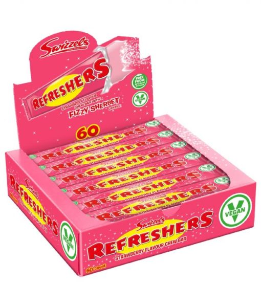 Swizzels Refreshers Chews Bar Strawberry 18g x 60 Ny Ankomst 26.09