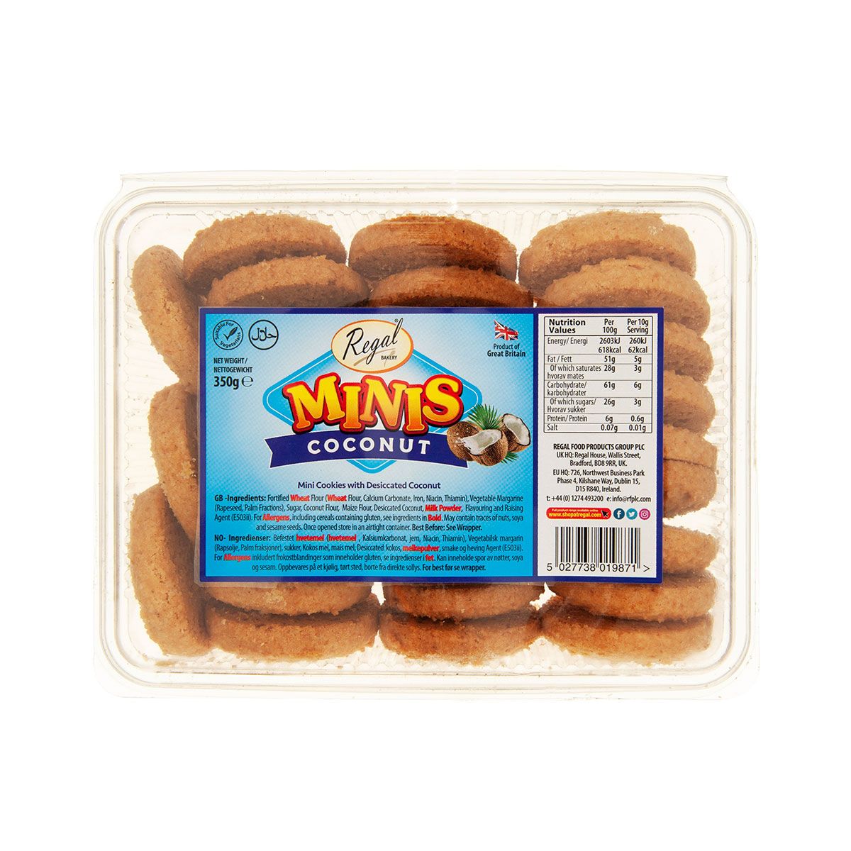 Regal Cookies Minis Coconut 350g x 6 - Nyhet 16.10