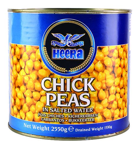 Heera Canned Boiled Chick Peas 2,5kg x 6 - Ny Ankomst!