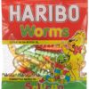 Haribo Worms 80g x 24 - Ny Ankomst 05.05.25