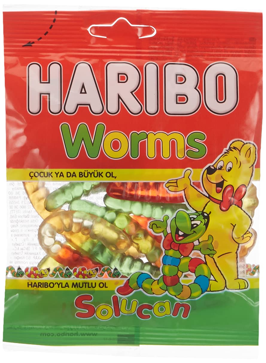 Haribo Worms 80g x 24 - Ny Ankomst 05.05.25