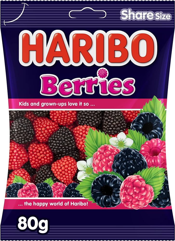 Haribo Berries 80g x 24 - Ny Ankomst 05.05.25