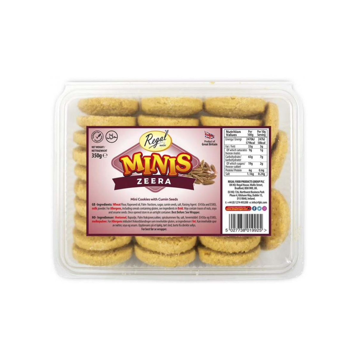 Regal Cookies Minis Zeera 350g x 6 - Nyhet 16.10