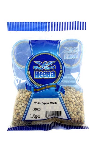 Heera White Pepper Whole 100g x 20 - Ny Ankomst 21.06.24