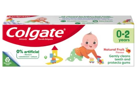 Colgate Toothpaste Kids Fruit 0-2 Year - 50ml x 12 - Ny Ankomst 21.08.24