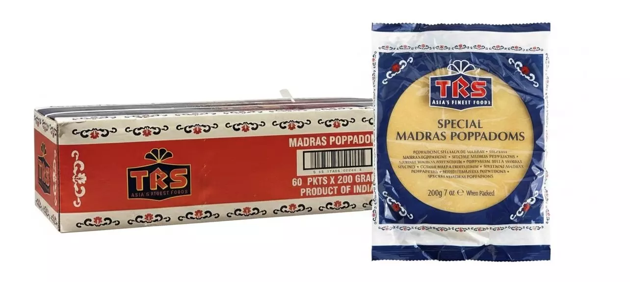 Trs Papads Madras Plain 200g x 60