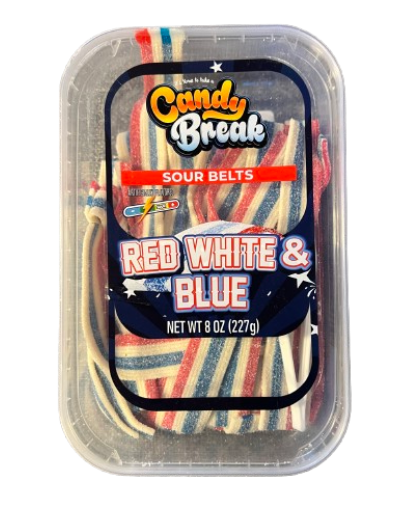 Candy Break Sour Belt (Red White & Blue) 227 x 6