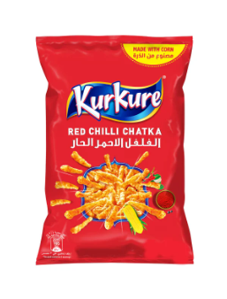 Kurkure Red Chilli Chatka 70g x 24  - Ny Ankomst 10.10.24 (Etikett)