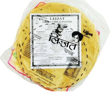 Lijjat Green Chilli Papad 200g x 20