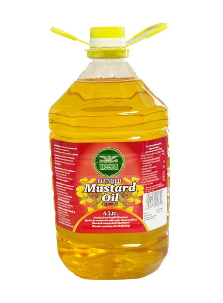 Heera Mustard Oil (Edible Blended) 4L x 4 - Ny Ankomst 09.05.25