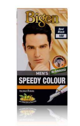 Bigen Men´s Speedy Hair Color (Real Black) # 100 x 3 - Ny Ankomst 07.05.25