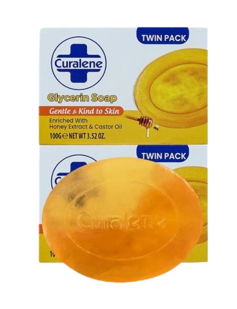 Curalene Soap Glyserine Natural Honey & Oil (100g x 2) x 12 -  Ny Ankomst 04.06.25