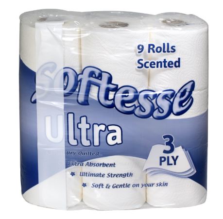 Softesse White Toilet Rolls (9stk x 5) - Ny Ankomst 10.06.25 - Kvantumsrabatt