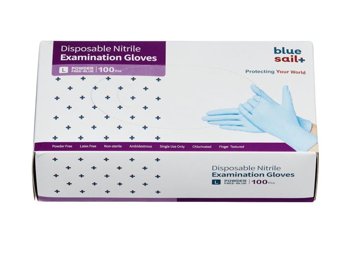 Engangshansker (Blå) 100pcs x 1 (L) Bluesail
