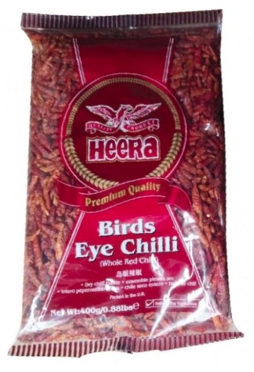 Heera Bird Eye Chilli 400g x 6 - Ny Ankomst 19.07.25