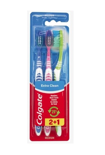 Colgate Toothbrush Extra Clean 3pk x 36 - Ny Ankomst 05.08.25