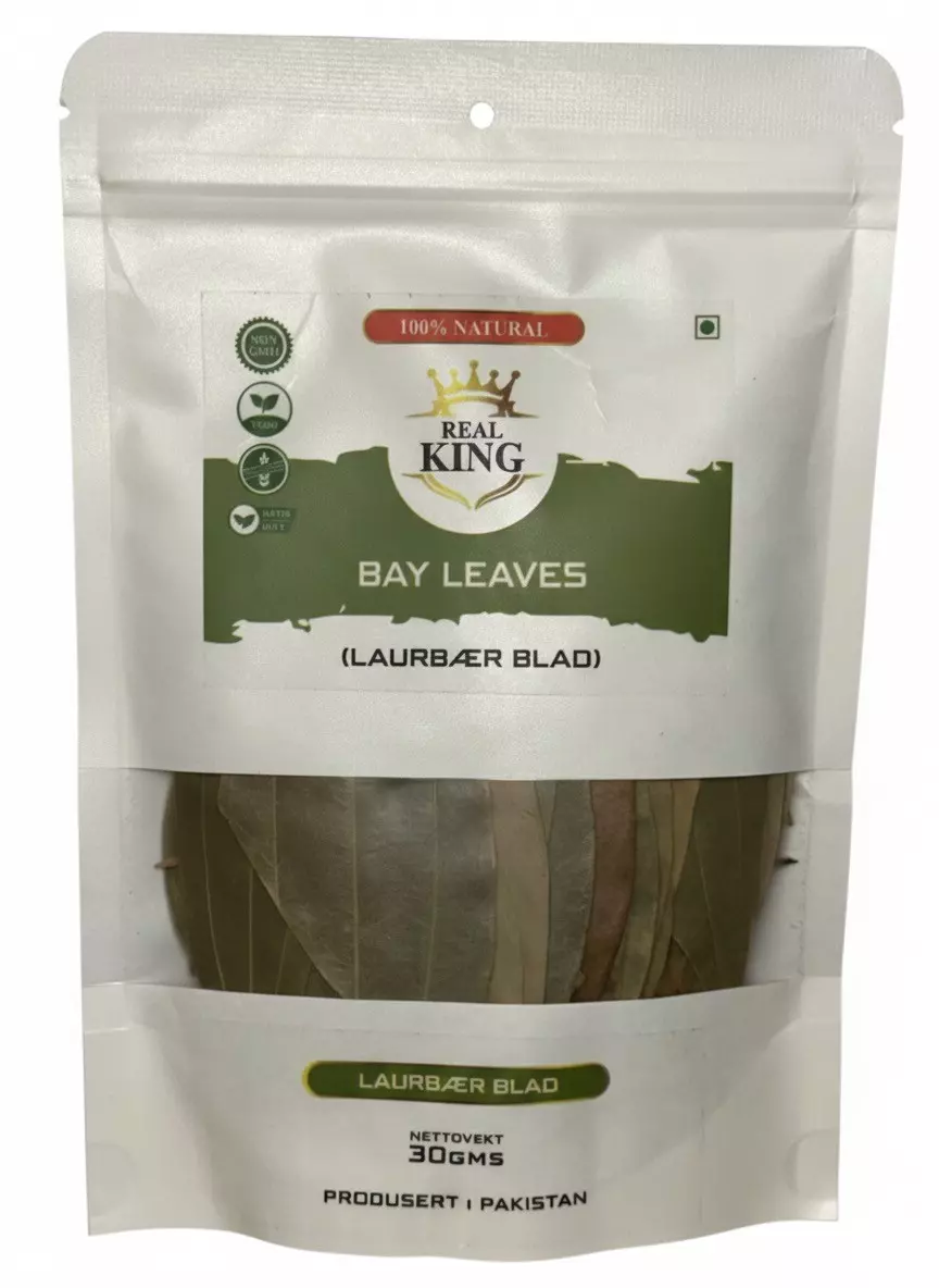 Real King Bay Leaves (Laurbær Blader) 30g x 10 - Ny Ankomst 11.12.25