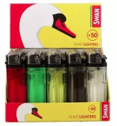 Lighter SWAN Flint Disposible Display 50stk - Nyhet Juni 2026 - Lavpris!
