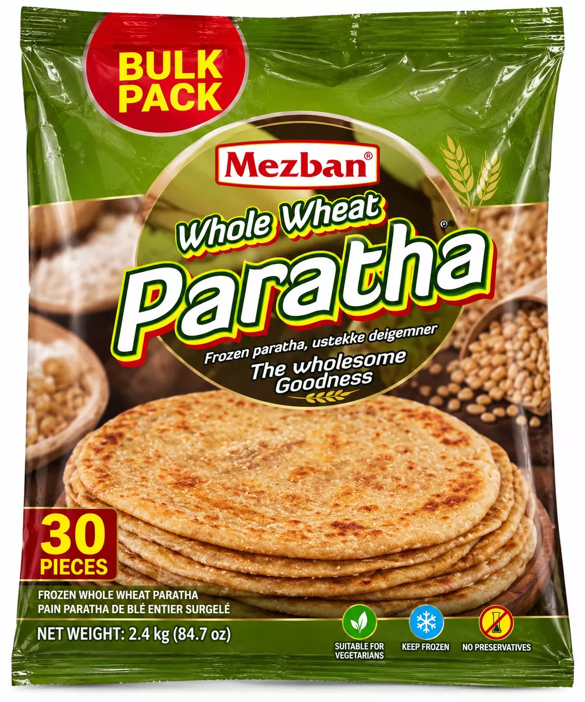Mezban Paratha Whole Wheat (Value Pack) 30stk x 4