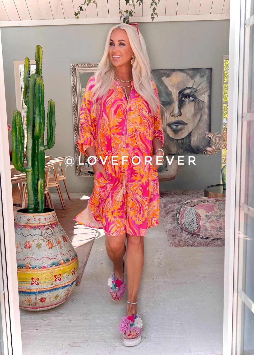 Chantie Tunic Hot Pink