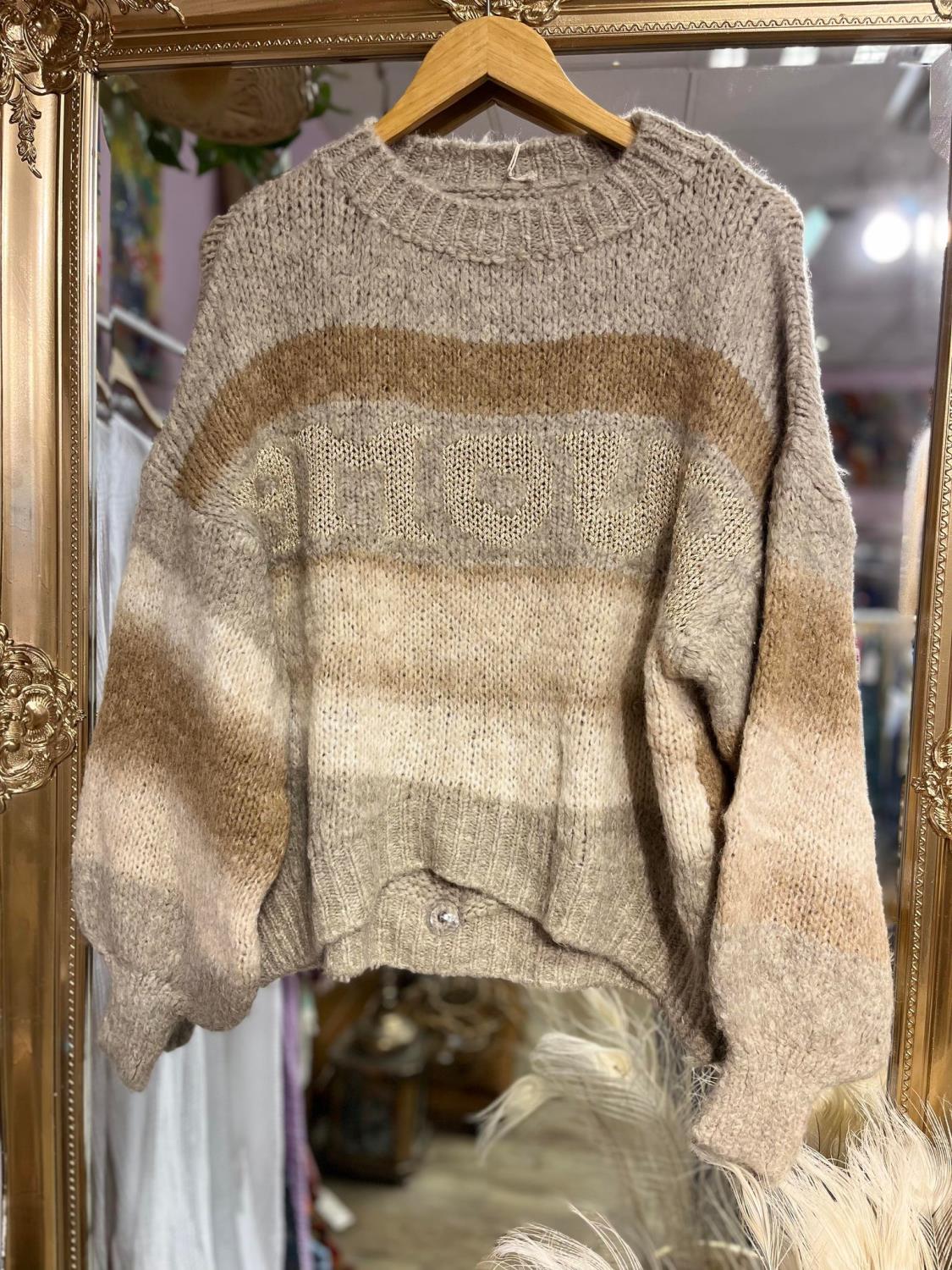 Amour Knit Sweater Brun