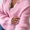 Sara Lace Sweater Pink