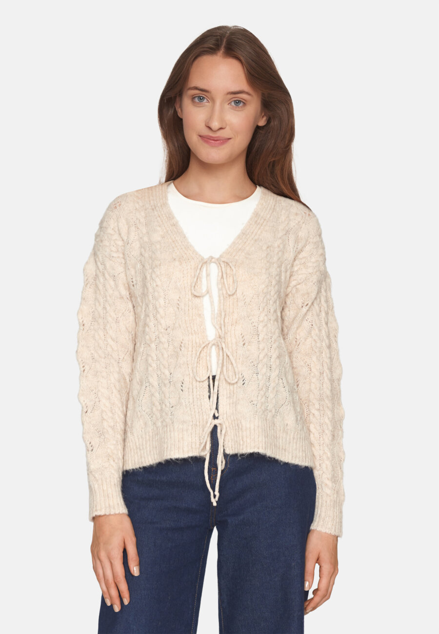 Bow Cardigan Beige