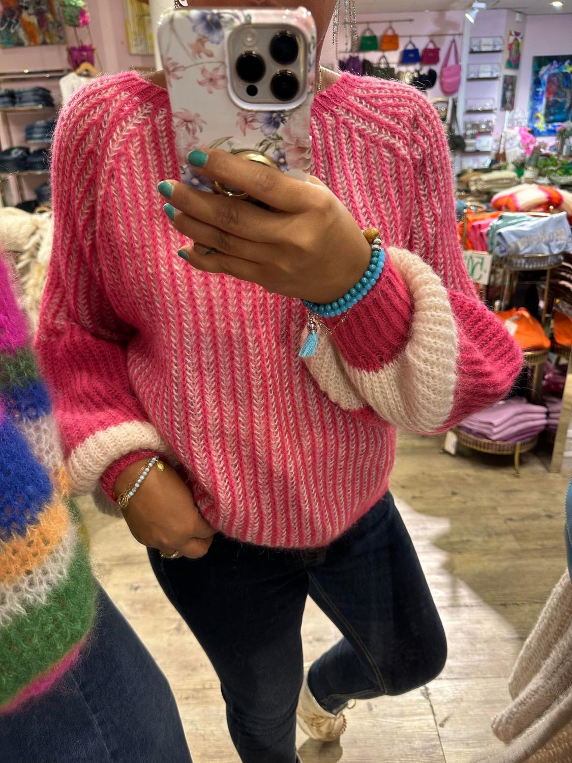 Stripe Sweater Pink
