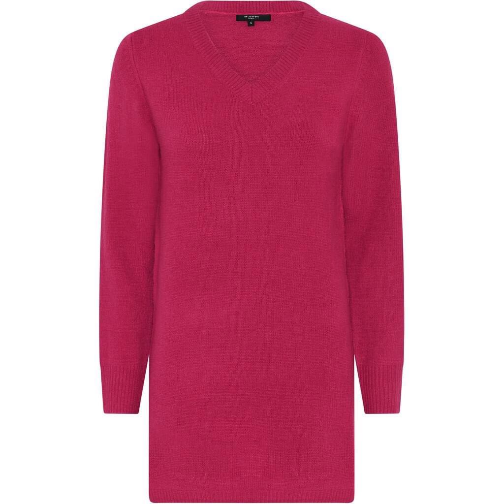 Lola Long V-Neck Dress Fucsia