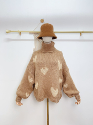 Heart Sweater Camel