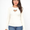 Charm Heart Sweater Cream