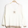 Star Knit Sweater White