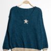 Star Knit Sweater Petrol