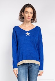 Star Knit Sweater Kongeblå