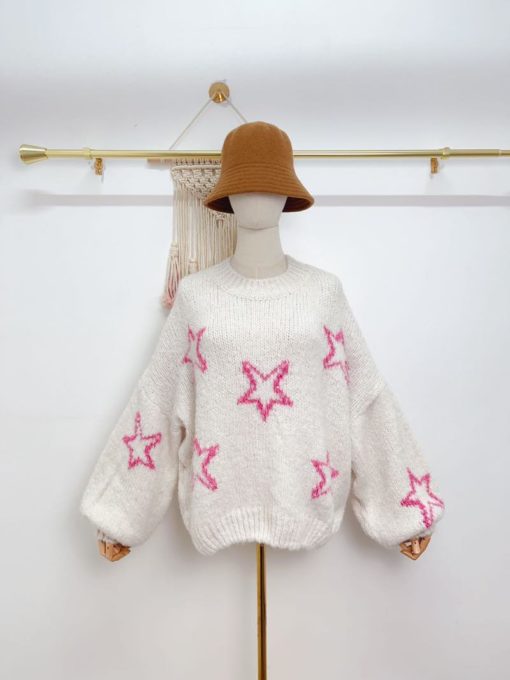 Star Knit Sweater Pink