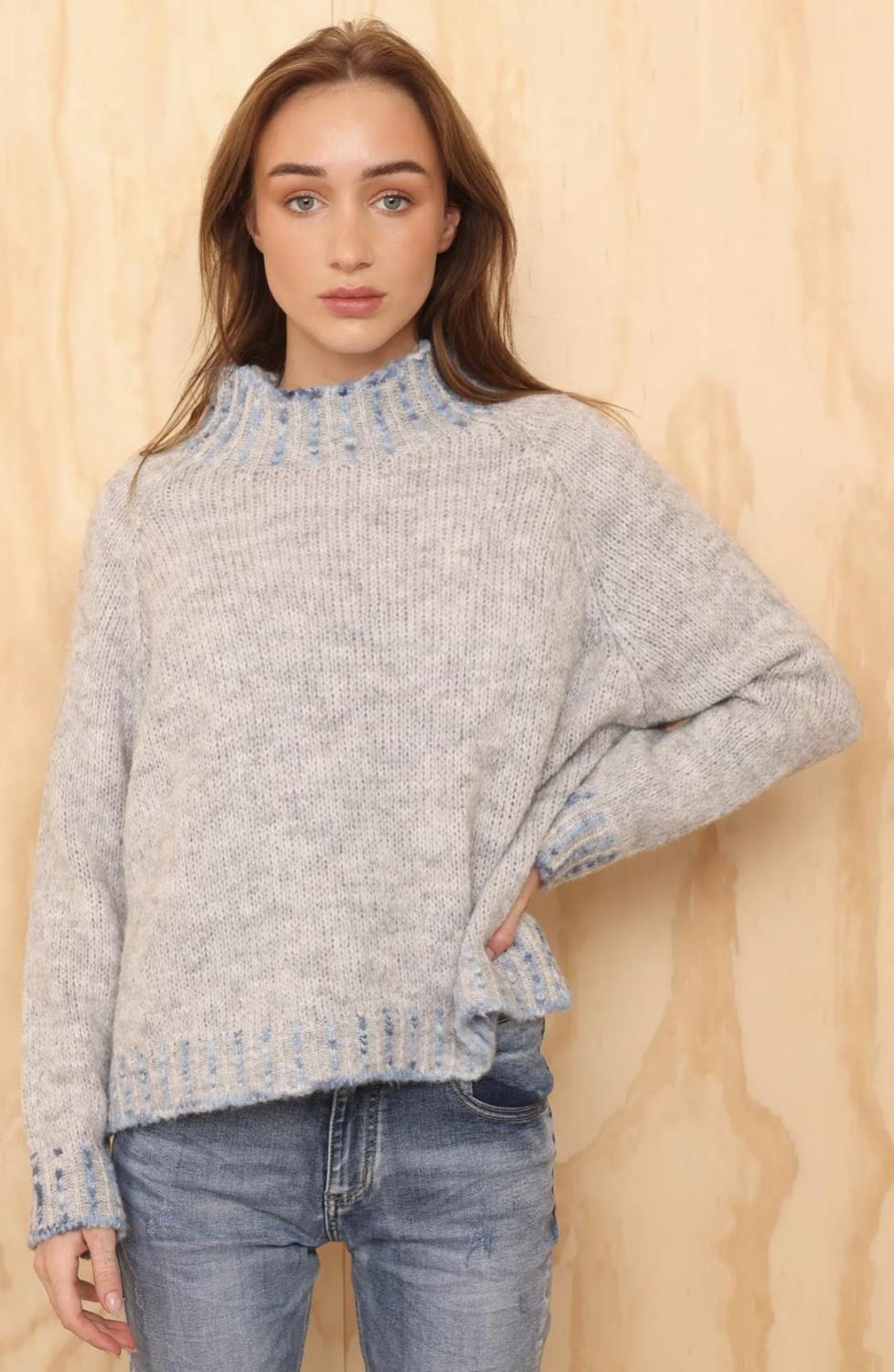Vanessa Sweater Grey/Blue