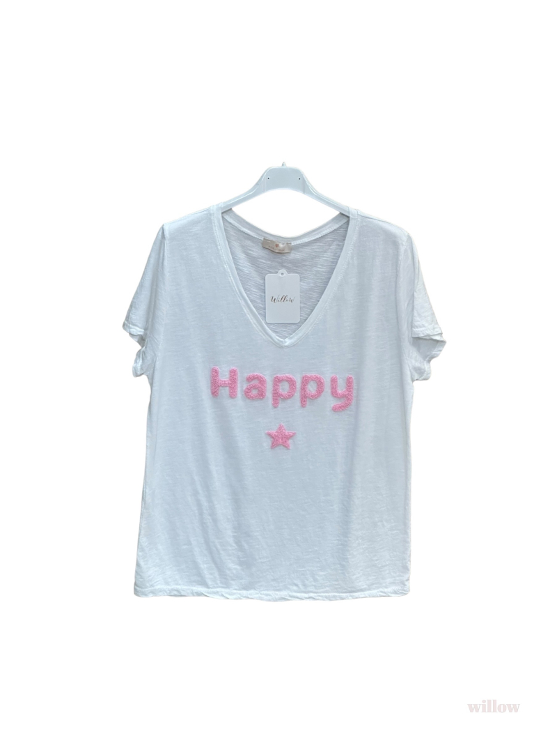 Happy t-shirt Lyse rosa